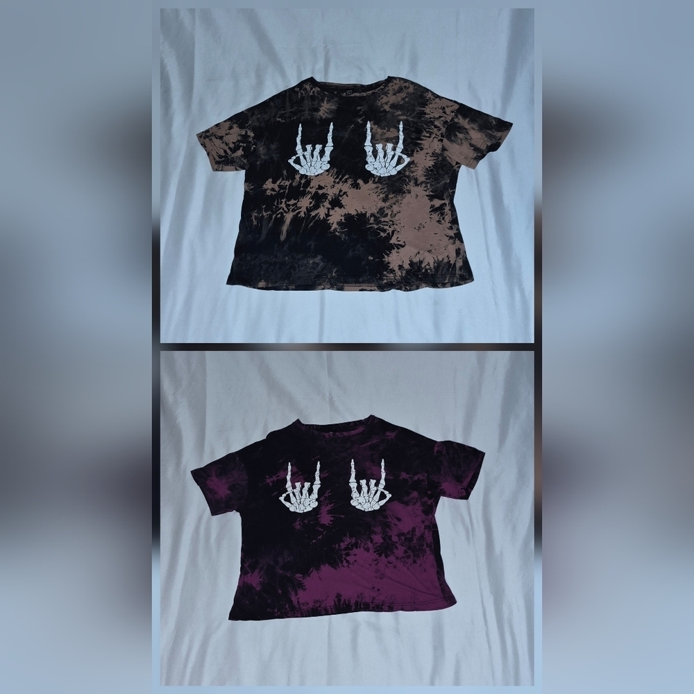 SHEIN Tie Dye Skull Hand Graphic Tee Bundle | Size M | Boxy Fit